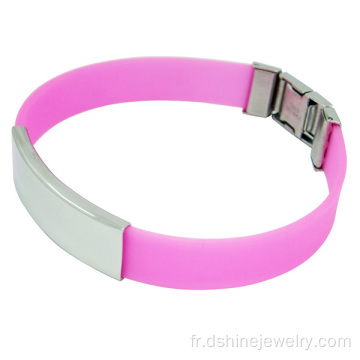 Gravé le mot Silicone bijoux moules Titanium Bracelet d’acier